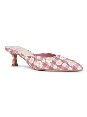 NWT For Love And Lemons X Dolce Vita Lilou Mule in Pink Chalk Gingham Mule